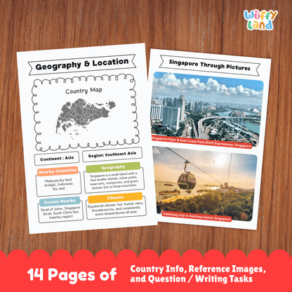 SINGAPORE Country Research Project | Asia Printable Geography Worksheets