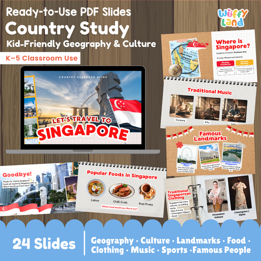 Singapore Country Study Kid Friendly Geography & Culture PDF Slides