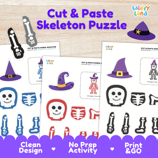 Skeleton Craft Halloween Cut & Paste Activities October Bulletin Board