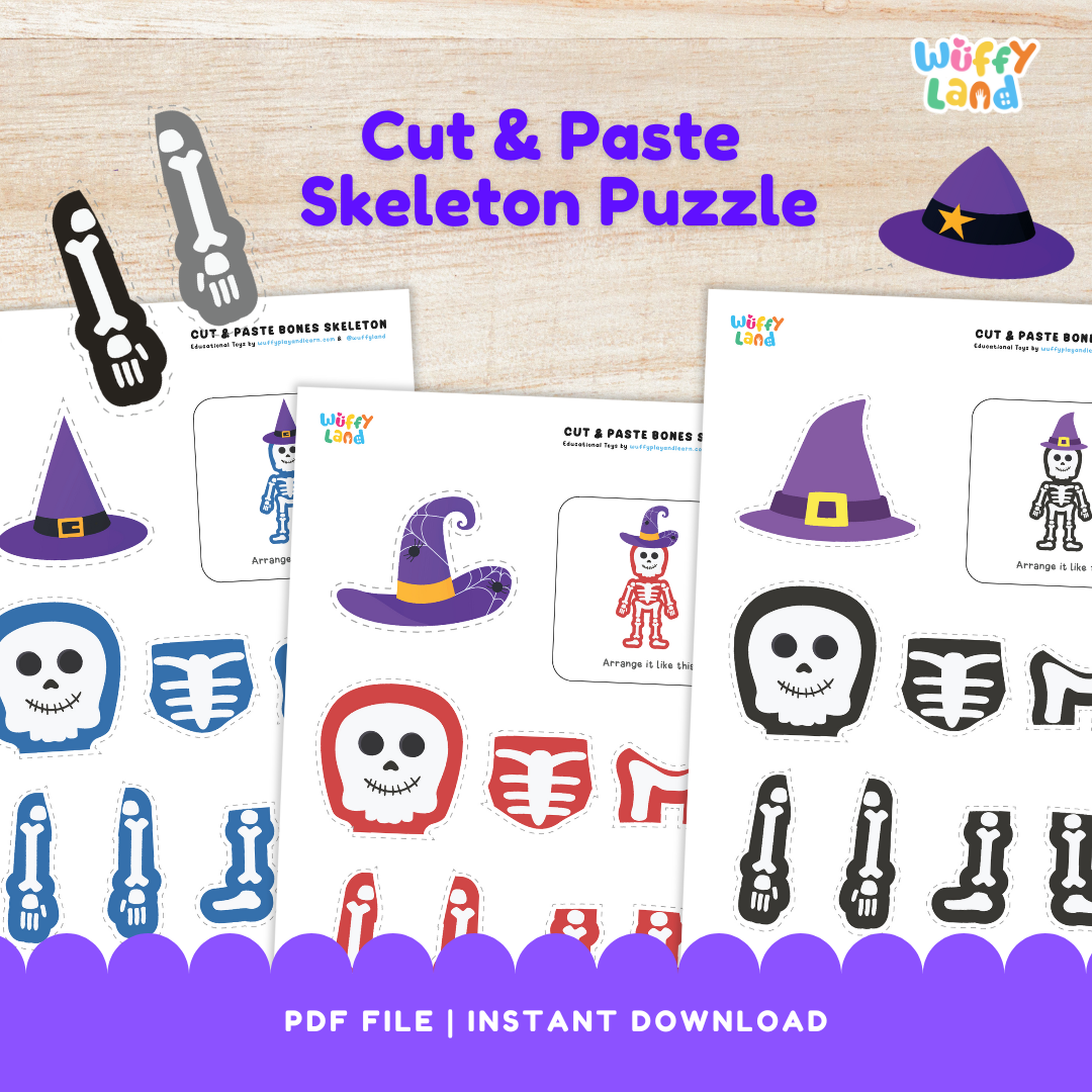 Skeleton Craft Halloween Cut & Paste Activities October Bulletin Board