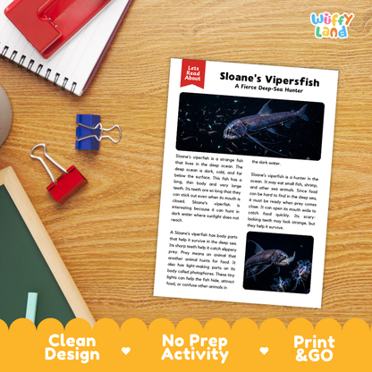 Sloane's Viperfish Reading Passage and Questions Worksheets with Answer Key