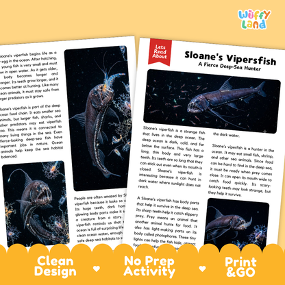 Sloane's Viperfish Reading Passage and Questions Worksheets with Answer Key