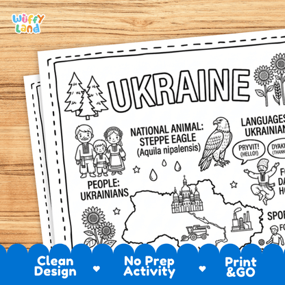 Cultural coloring page featuring traditional Slovak folk dress, Odzemok dance, Modrotlac blueprint crafts, and Ahoj greeting speech bubbles