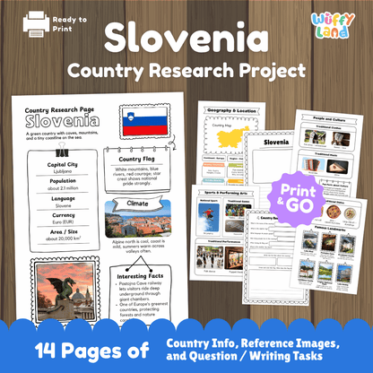 Slovenia Country Research Project | Geography Worksheets and Writing Tasks