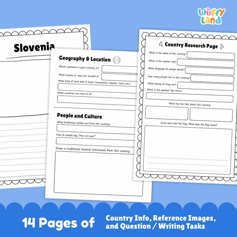 Slovenia Country Research Project | Geography Worksheets and Writing Tasks