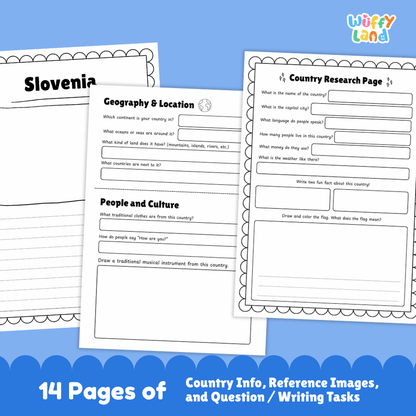 Slovenia Country Research Project | Geography Worksheets and Writing Tasks