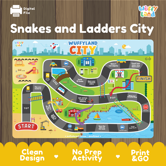 Snakes and Ladders City Theme Board Game | Community Helpers & Math Printable Activity