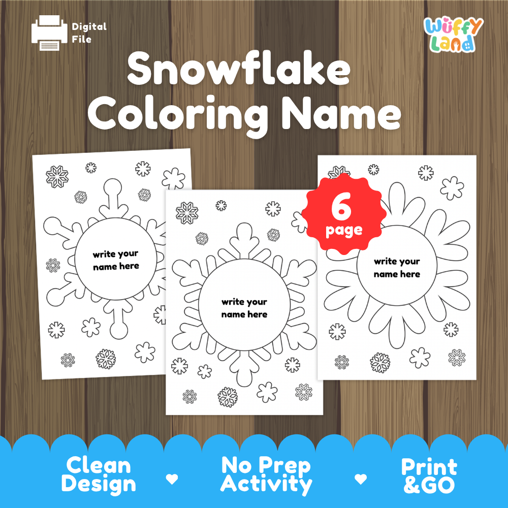 Snowflake Coloring Name Worksheets