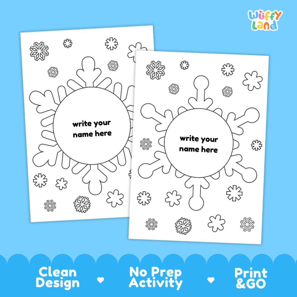 Snowflake Coloring Name Worksheets