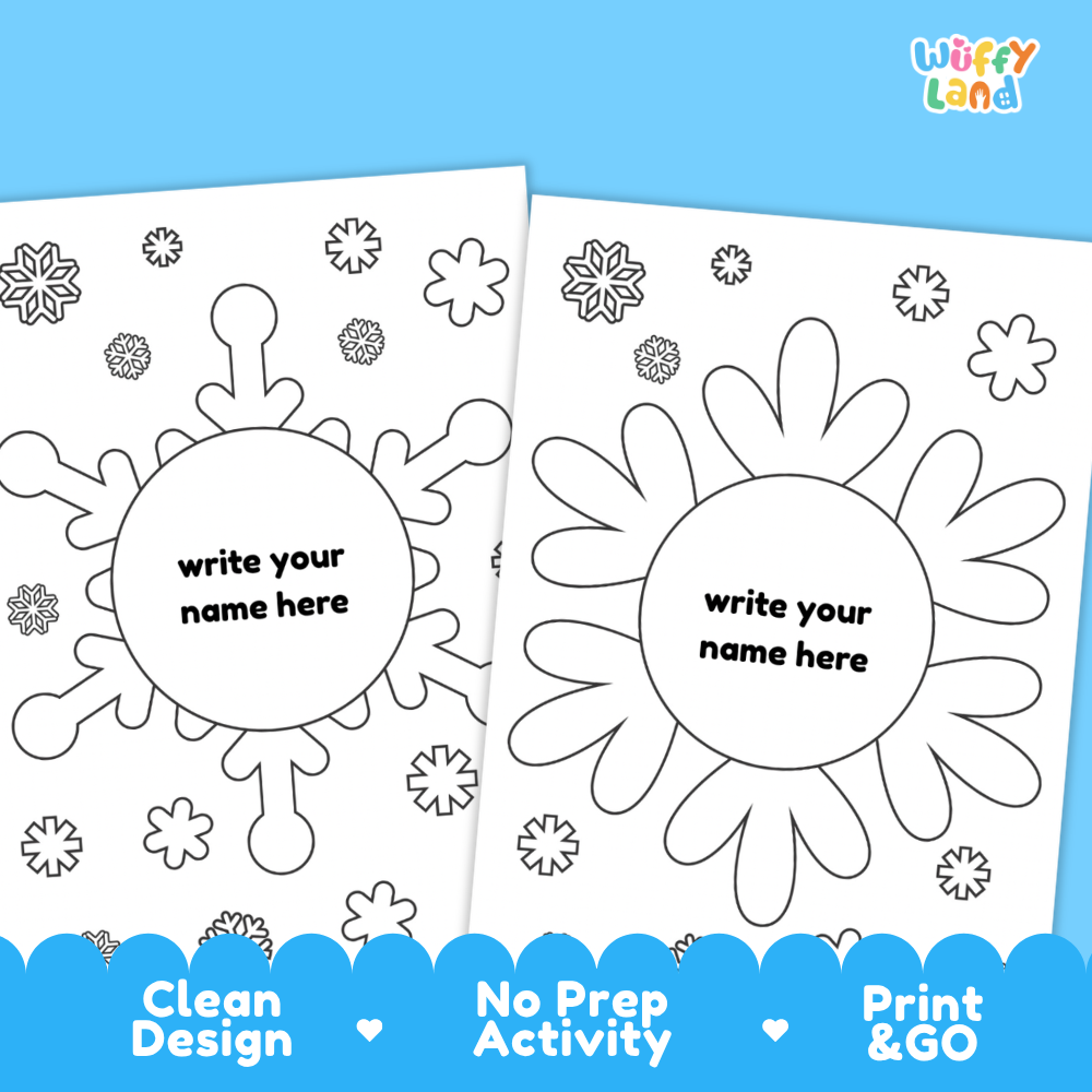 Snowflake Coloring Name Worksheets