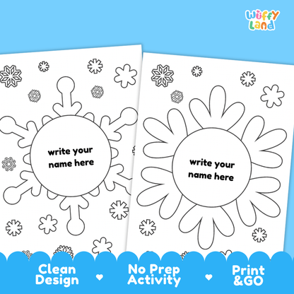 Snowflake Coloring Name Worksheets