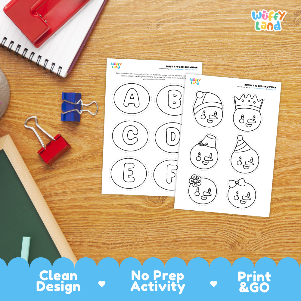 Snowman Stack and Learn Worksheets
