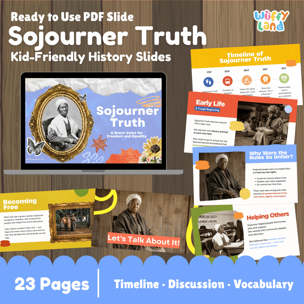 Sojourner Truth Biography Kid-Friendly History Presentation Slides PDF