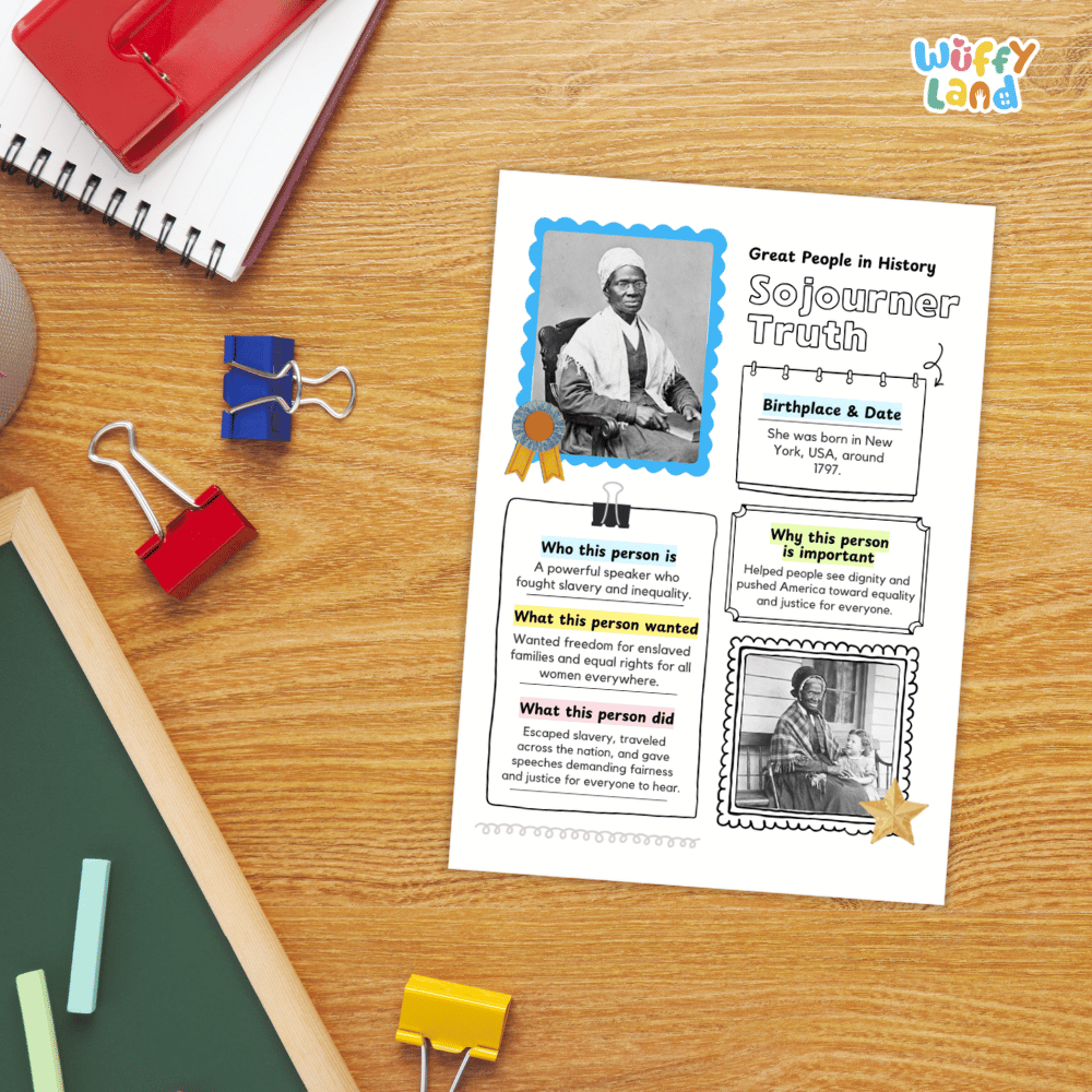 Sojourner Truth Famous People Research Page - Black History Month Biography Worksheets