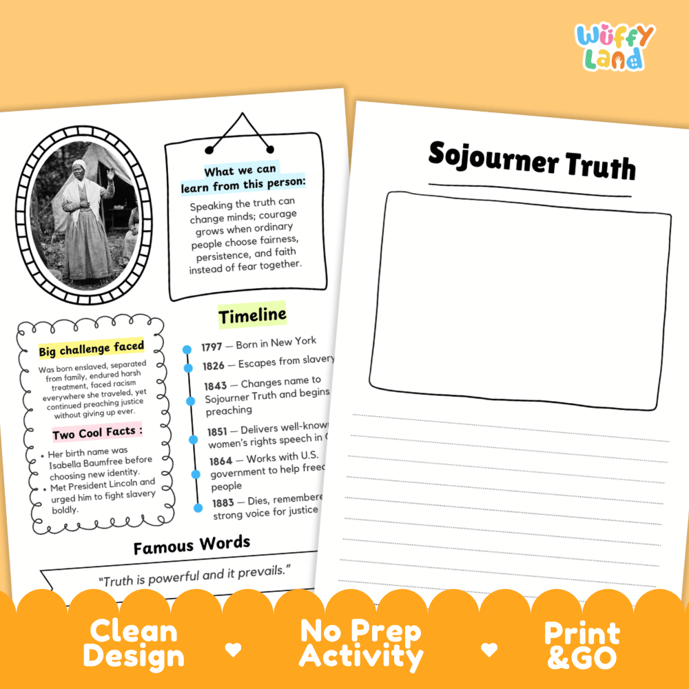 Sojourner Truth Famous People Research Page - Black History Month Biography Worksheets
