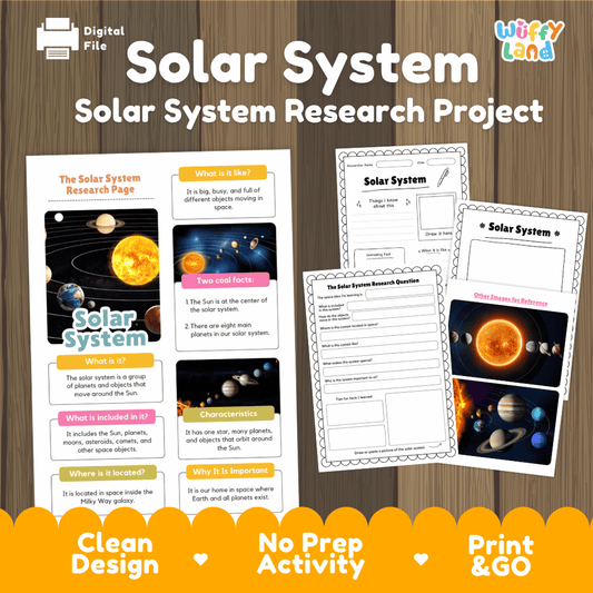 Solar System Research Project Worksheets and Fact Sheet