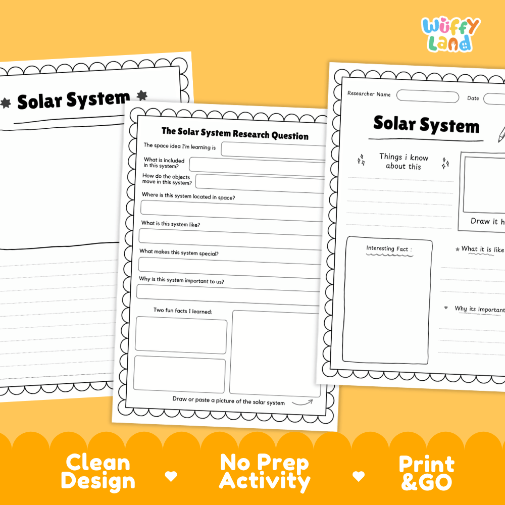 Solar System Research Project Worksheets and Fact Sheet