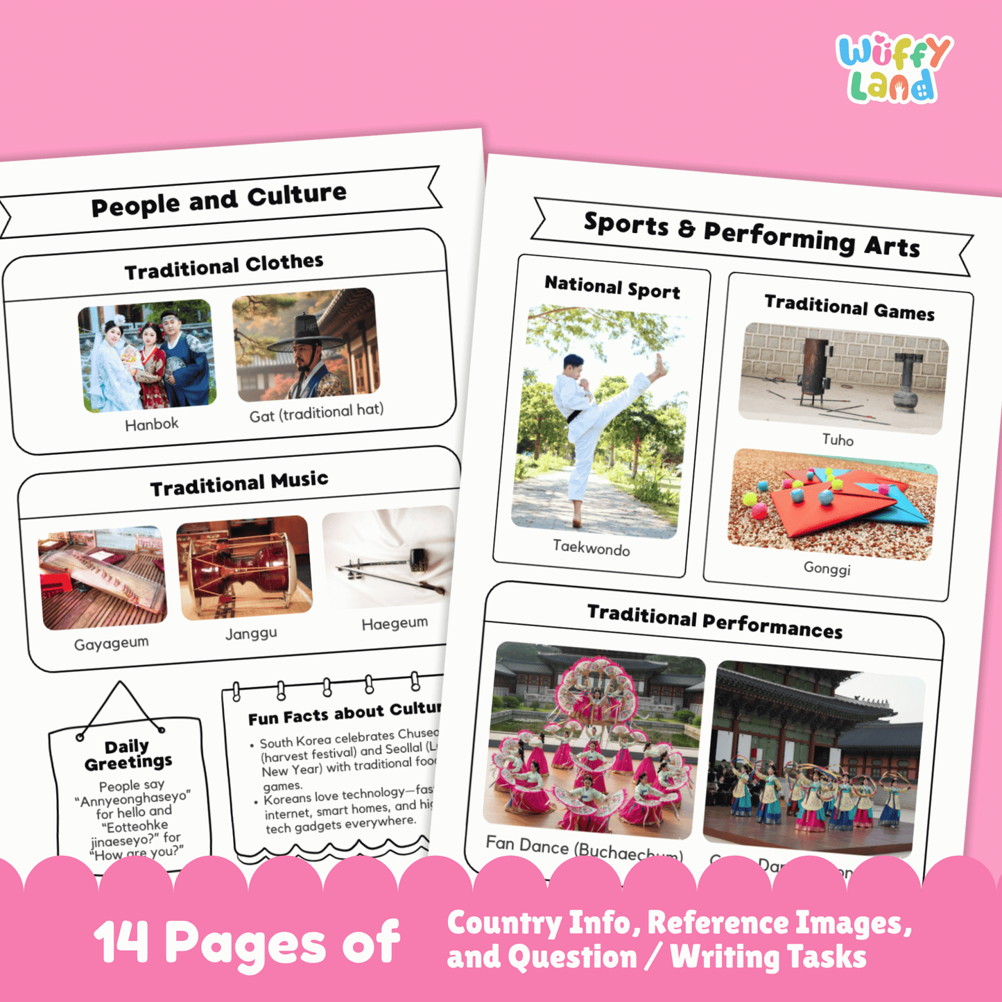 SOUTH KOREA Country Research Project | Asia Printable Geography Worksheets