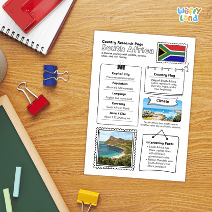 South Africa Country Research Project | Geography Worksheets and Writing Tasks