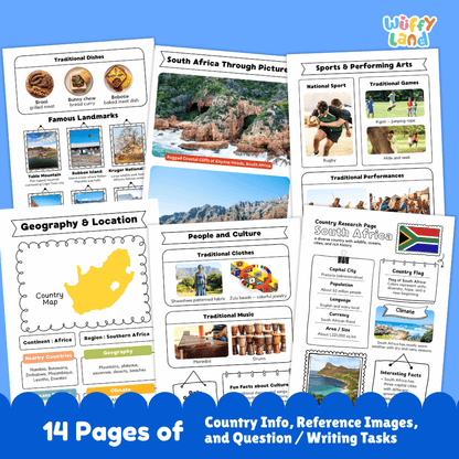 South Africa Country Research Project | Geography Worksheets and Writing Tasks