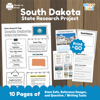 South Dakota State Research Project Worksheets and Activity Pages