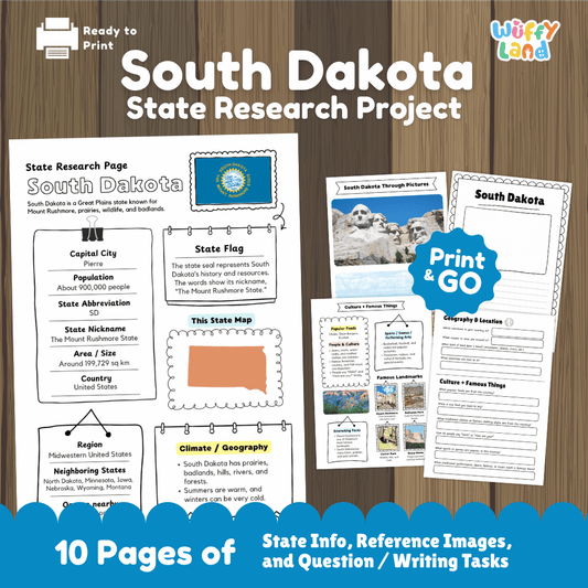 South Dakota State Research Project Worksheets and Activity Pages