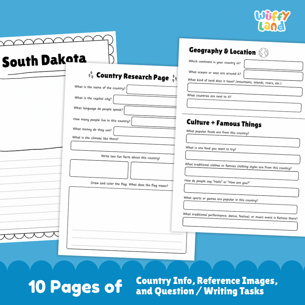 South Dakota State Research Project Worksheets and Activity Pages