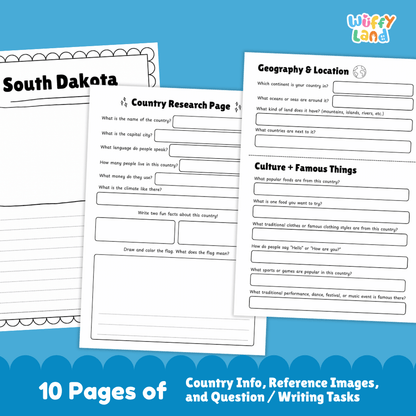 South Dakota State Research Project Worksheets and Activity Pages