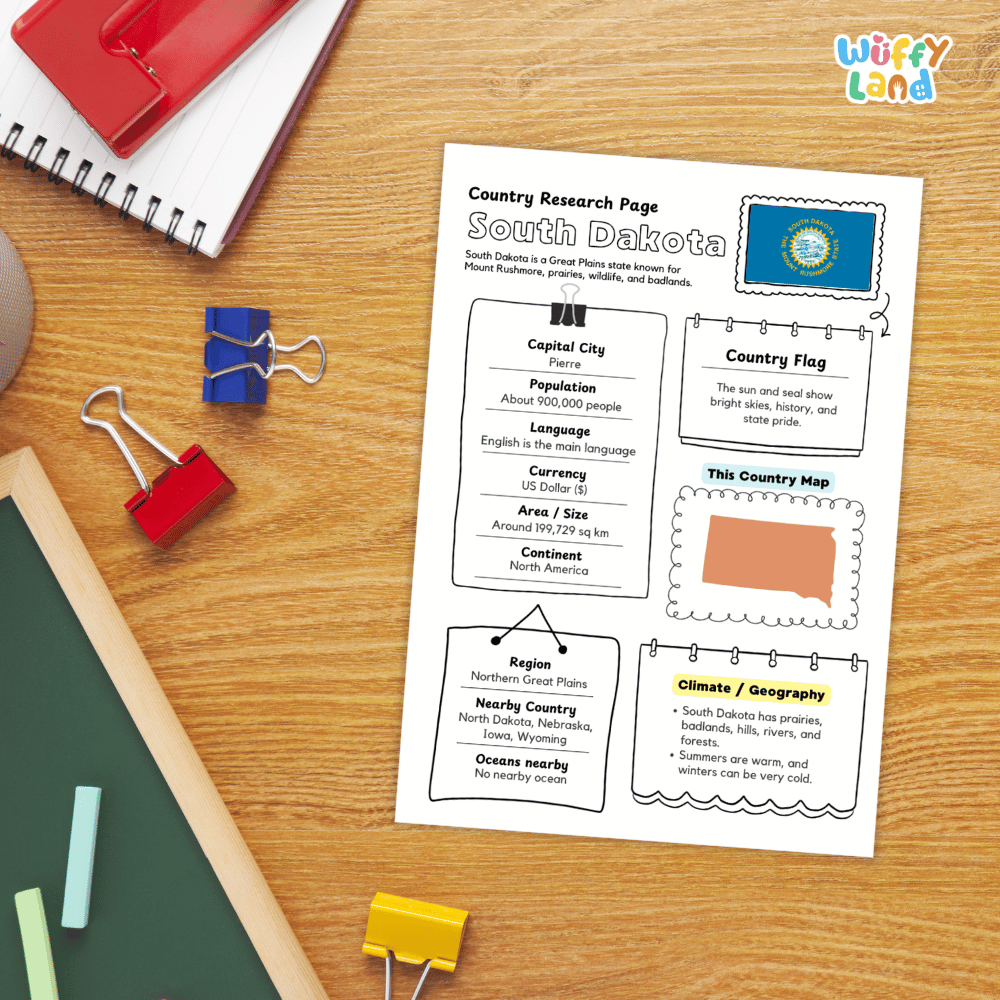 South Dakota State Research Project Worksheets and Activity Pages