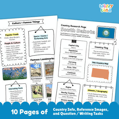 South Dakota State Research Project Worksheets and Activity Pages