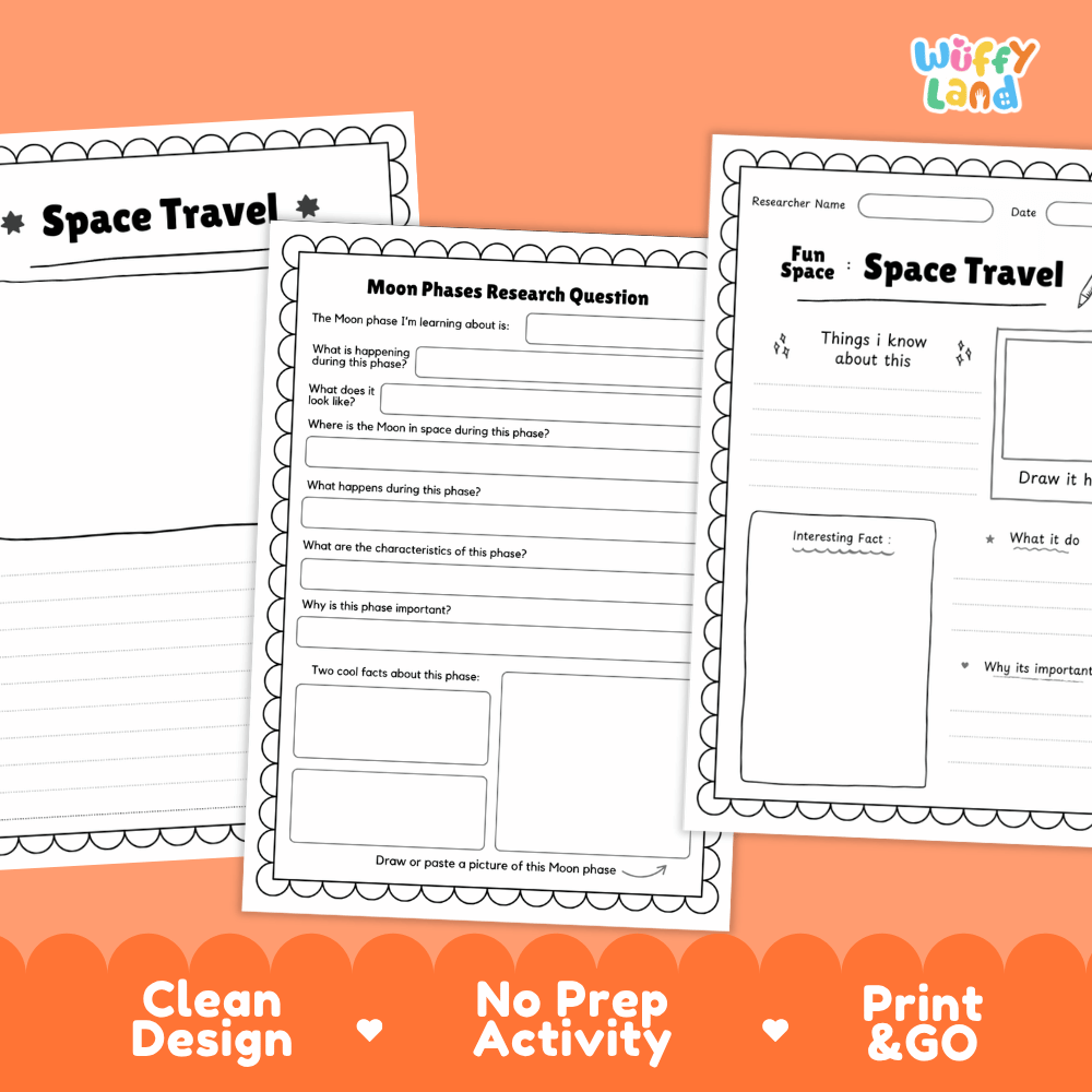 Space Travel Solar System Research Project Worksheets and Fact Sheet