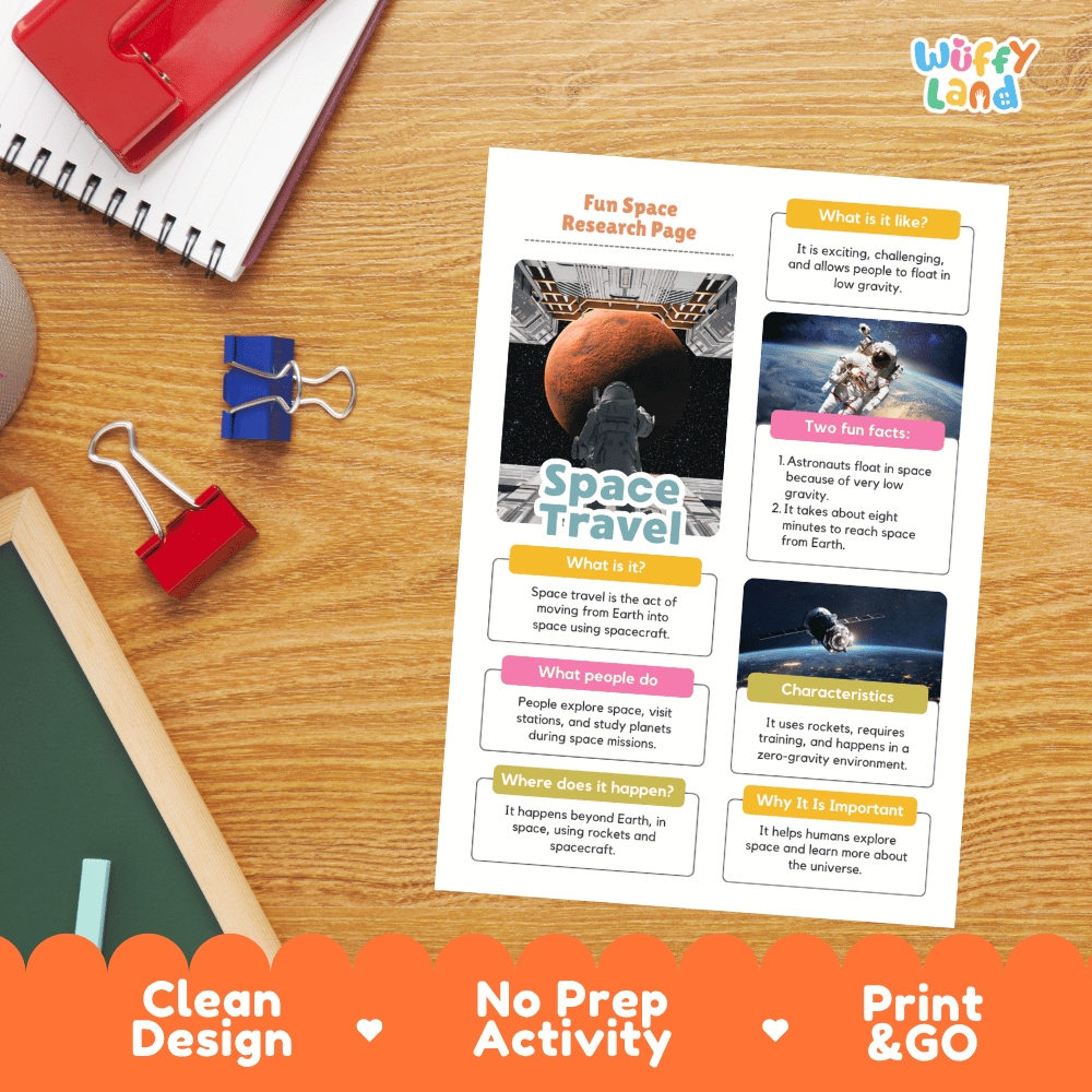 Space Travel Solar System Research Project Worksheets and Fact Sheet