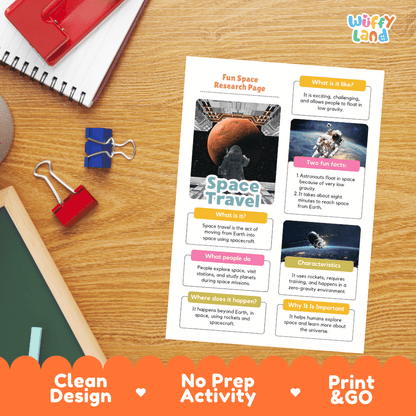 Space Travel Solar System Research Project Worksheets and Fact Sheet