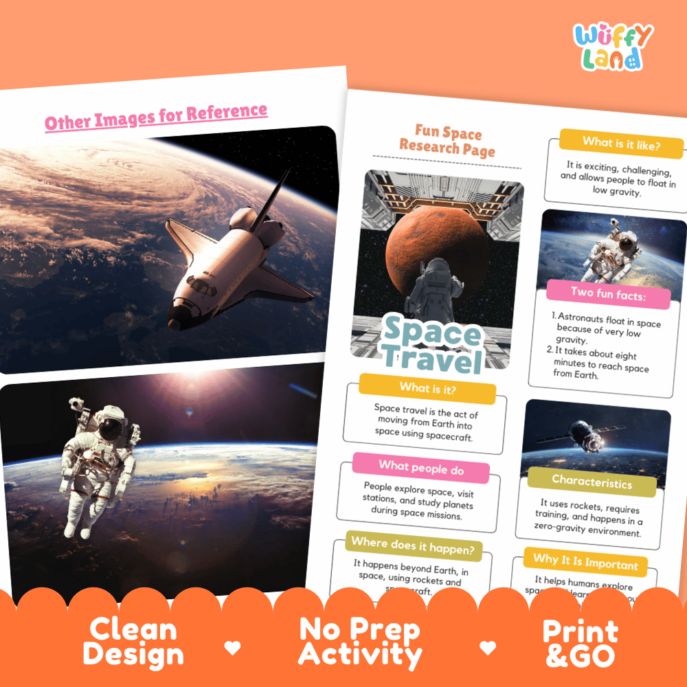 Space Travel Solar System Research Project Worksheets and Fact Sheet