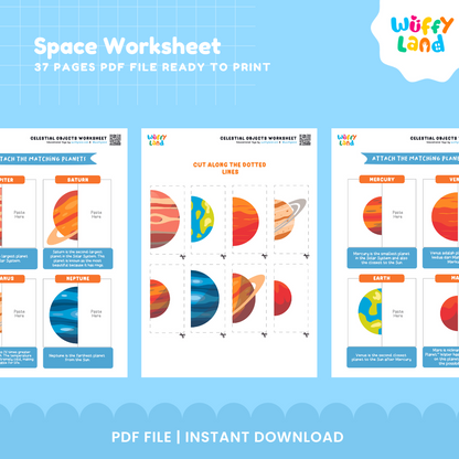 Space Worksheet Pack | Outer Space Science Crafts & Fine Motor Activities Printable