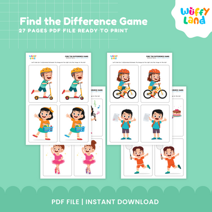 Printable spot the difference worksheets showing girl singing with microphone and ballerina girl in pink tutu 🎤🩰