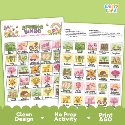 Spring Bingo Games Printable Activity