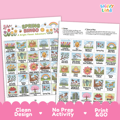 Spring Bingo Games Printable Activity
