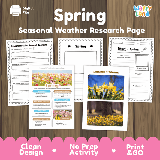 Spring Seasonal Weather Research Page Worksheets Weather Science Activity