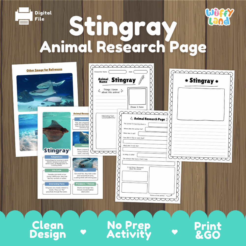 Stingray Animal Research Project Graphic Organizers and Fact Sheet
