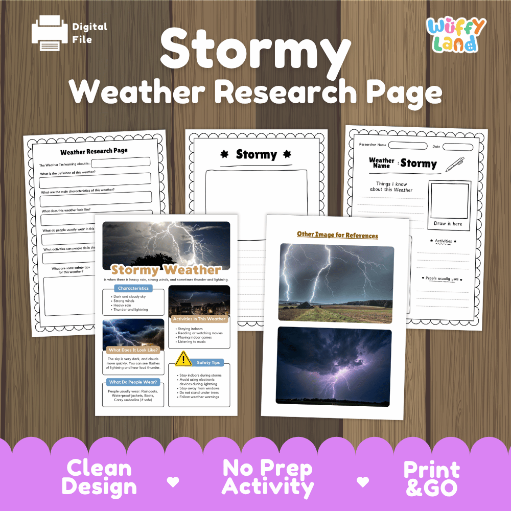 Stormy Weather Research Worksheets and Informational Fact Sheets