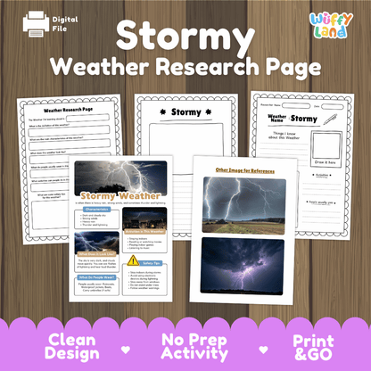 Stormy Weather Research Worksheets and Informational Fact Sheets
