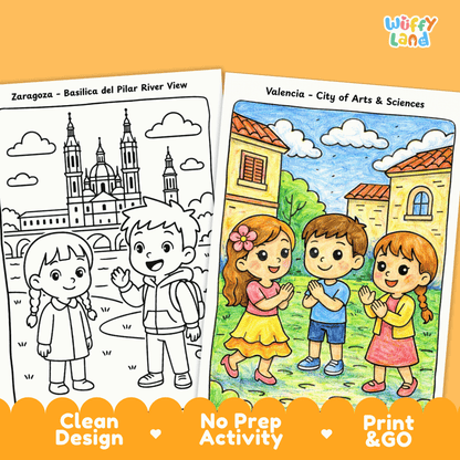 Spain Geography Coloring Pages Worksheets