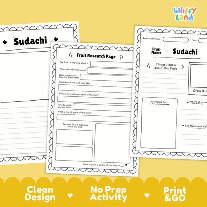Sudachi Fruit Research Activity Worksheet Science Citrus Japan Healthy Eating