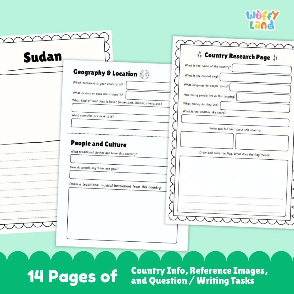 Sudan Country Research Project | Geography Worksheets and Writing Tasks