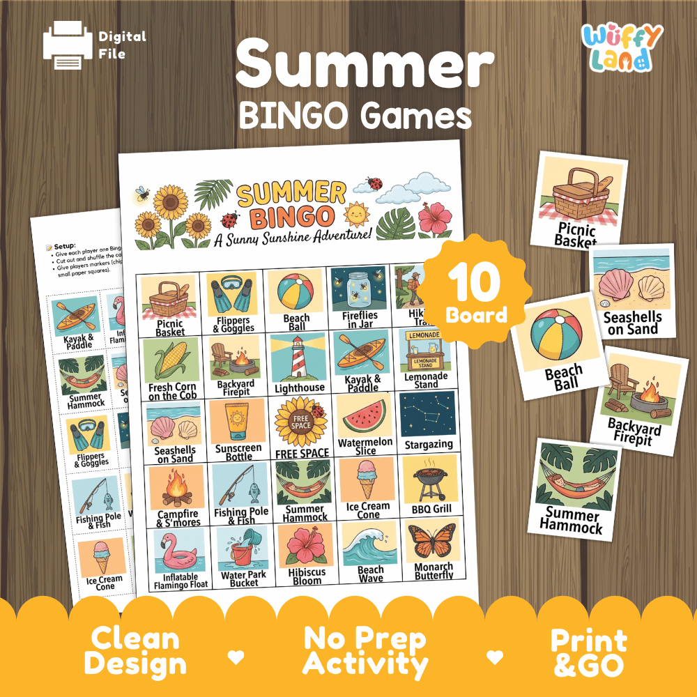Summer Bingo Games Printable Activity