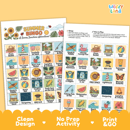 Summer Bingo Games Printable Activity