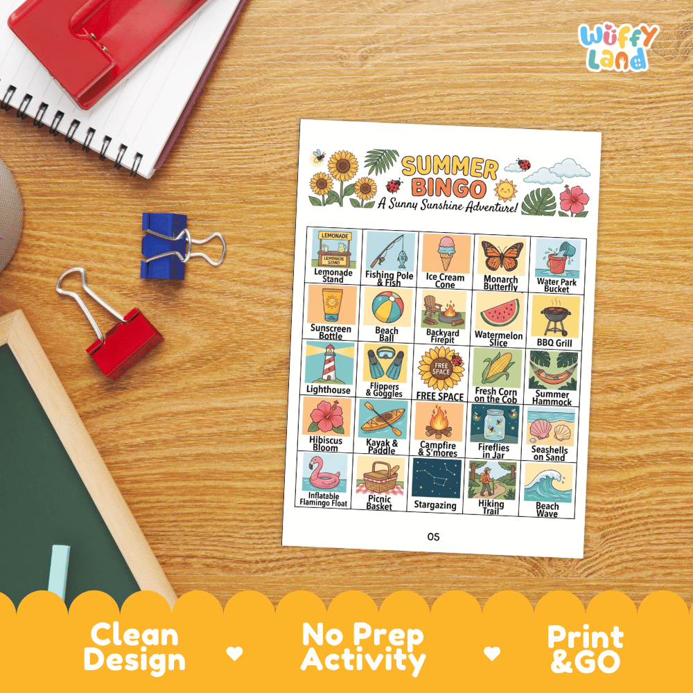 Summer Bingo Games Printable Activity