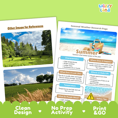Summer Seasonal Weather Research Page Worksheets Weather Science Activity