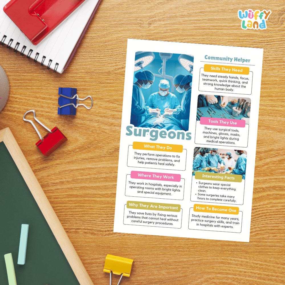 Surgeons Community Helper Research Pages and Worksheets